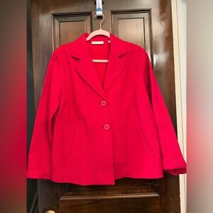 Coldwater Creek Women’s Vibrant Red Blazer Sz 16 NWOT